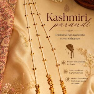 Premium Kashmiri Pearl Hair Paranda with Golden Ghungroo