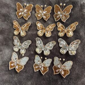 Crystal Butterfly Brouch ( set of 12 Pcs )