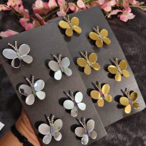 Mirror Butterfly Hair Brouch(Set of 6 pcs)