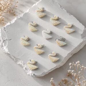 Bird shape diamond hair charms 10 pieces White Bird