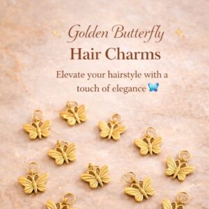 Golden Butterfly Hair Charms(Set of 10 pcs)