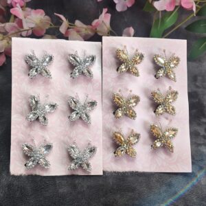 Crystal Butterfly Hair pin(Set of 6 pcs)