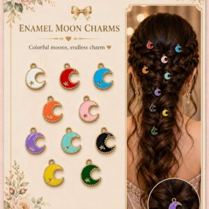 Colors Moon Hair Charms (Set of 10)