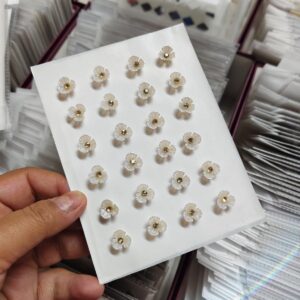 Lily Stone Flower Stickons Hair Card