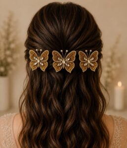 Elegant Butterfly Pearl Hair Clips (Set of 3)