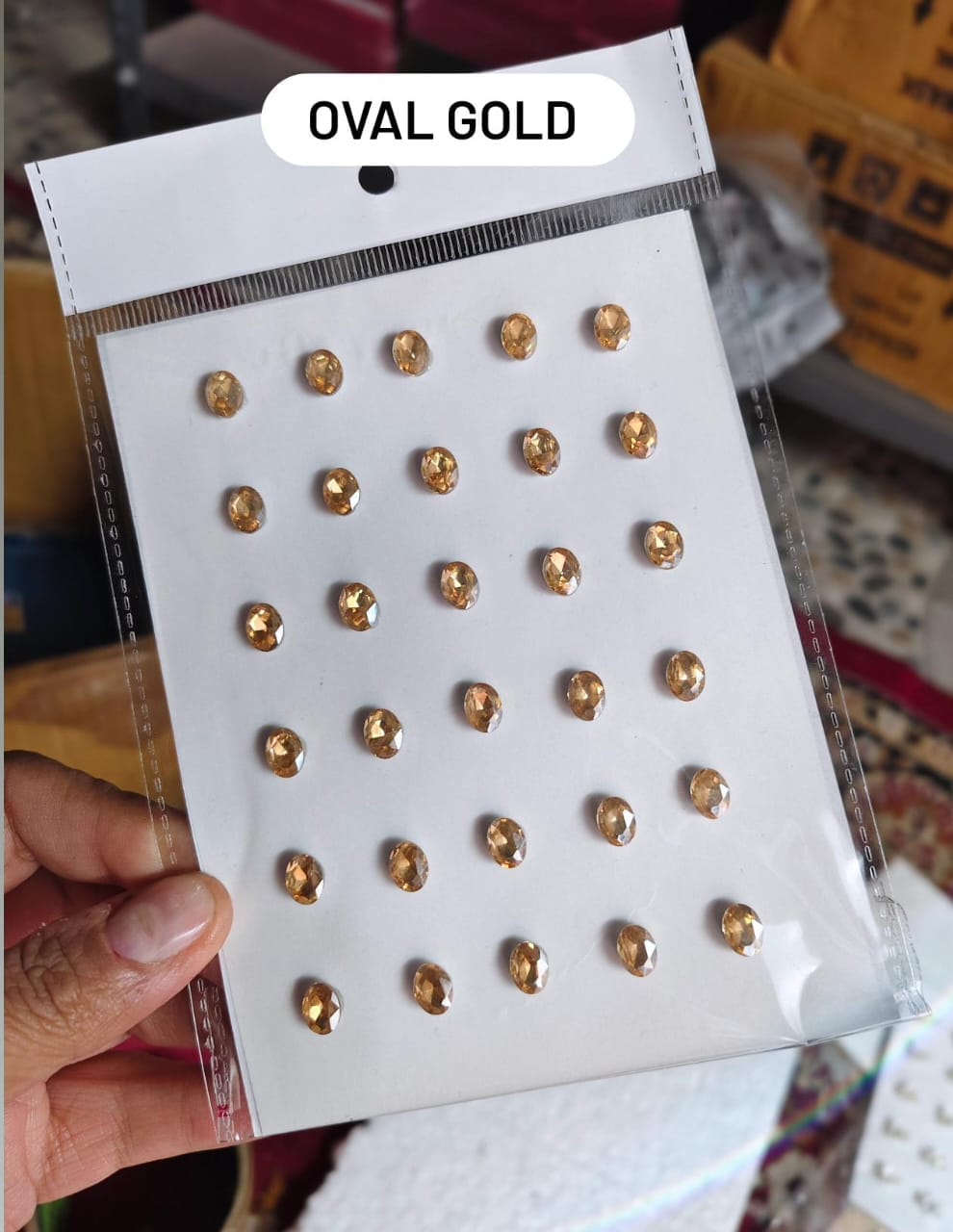 Oval Shape Hair Stone Card