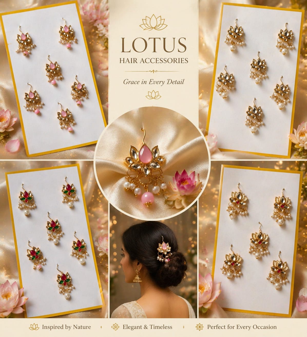 Lotus Hair Pin (Set of 6)