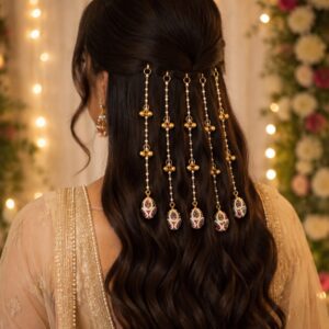 Festive Pearl Hair Chain (Set of 5)